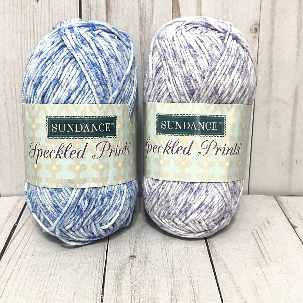 Sundance Speckled Prints Cotton Acrylic Blend Lot of 2 Skeins 1.75 oz each